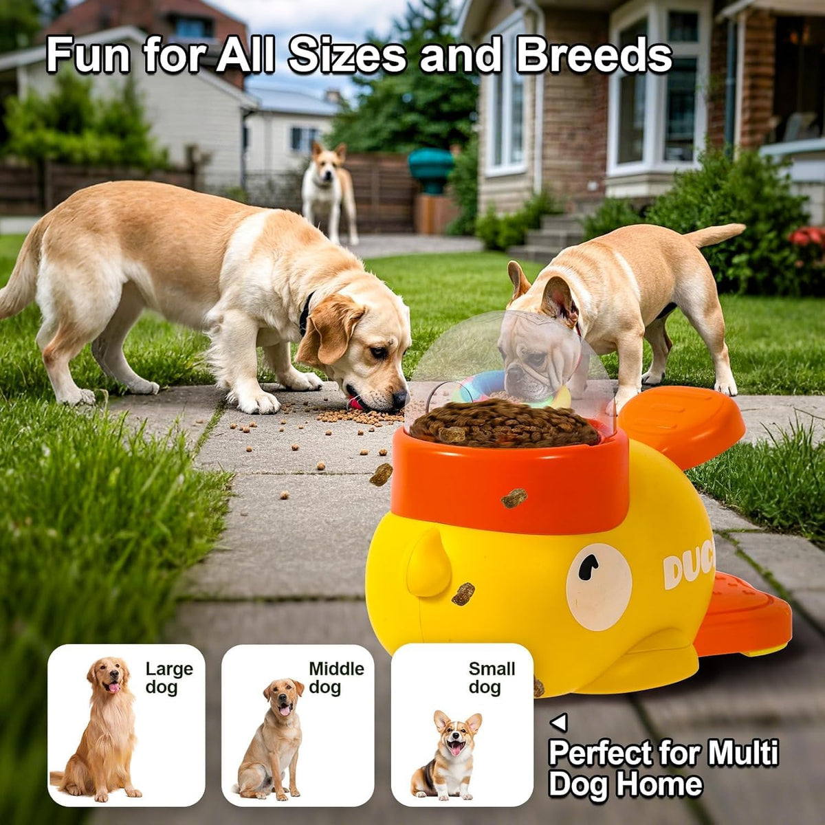 UnderPaws Duck IQ Puzzle Feeder - Interactive Slow Feeder & IQ Training Toy for Small & Medium Dogs