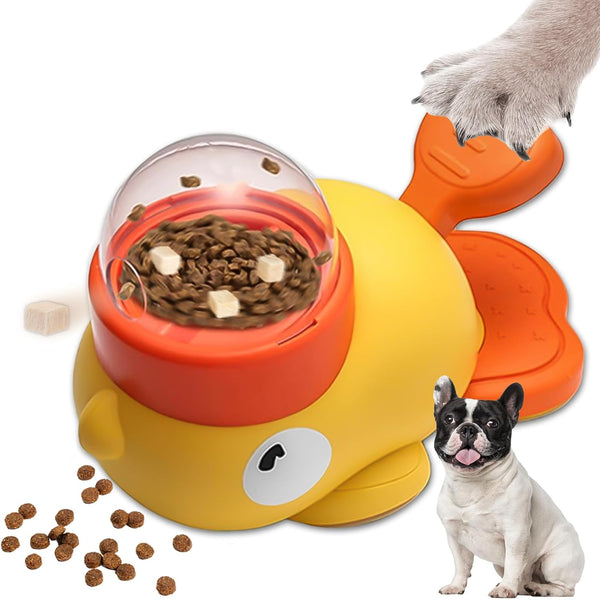 UnderPaws Duck IQ Puzzle Feeder - Interactive Slow Feeder & IQ Training Toy for Small & Medium Dogs