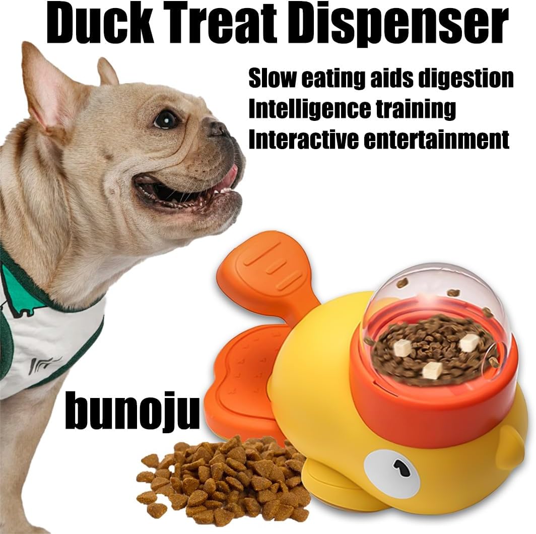 UnderPaws Duck IQ Puzzle Feeder - Interactive Slow Feeder & IQ Training Toy for Small & Medium Dogs