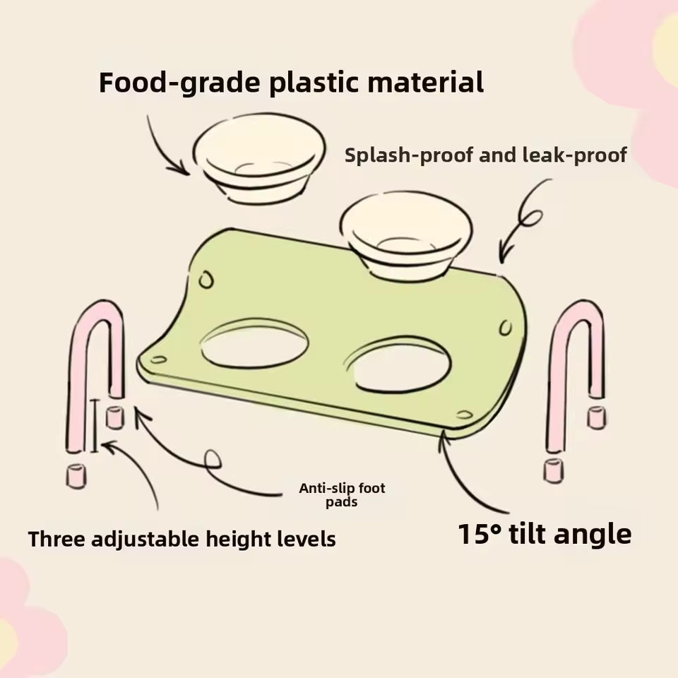 Anti Slip Dual Pet Bowl Set